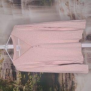 Liz Claiborne Womens Large Petite soft pink long sleeve sweater top